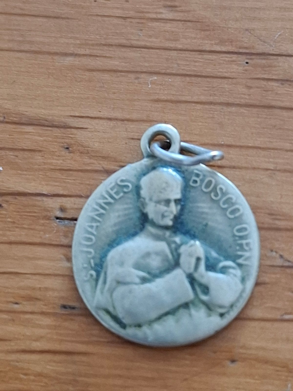 Vintage Kath. Medaille:Don Bosco & Maria Hulp der Christenen, Ophalen of Verzenden, Gebruikt, Sieraad, Christendom | Katholiek