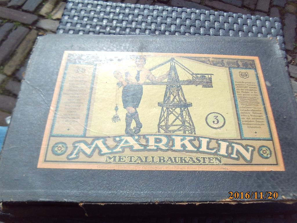 Märklin Doos nr 3, 2 laags Metaal bouwdoos 1923 + boek Handl, Ophalen of Verzenden