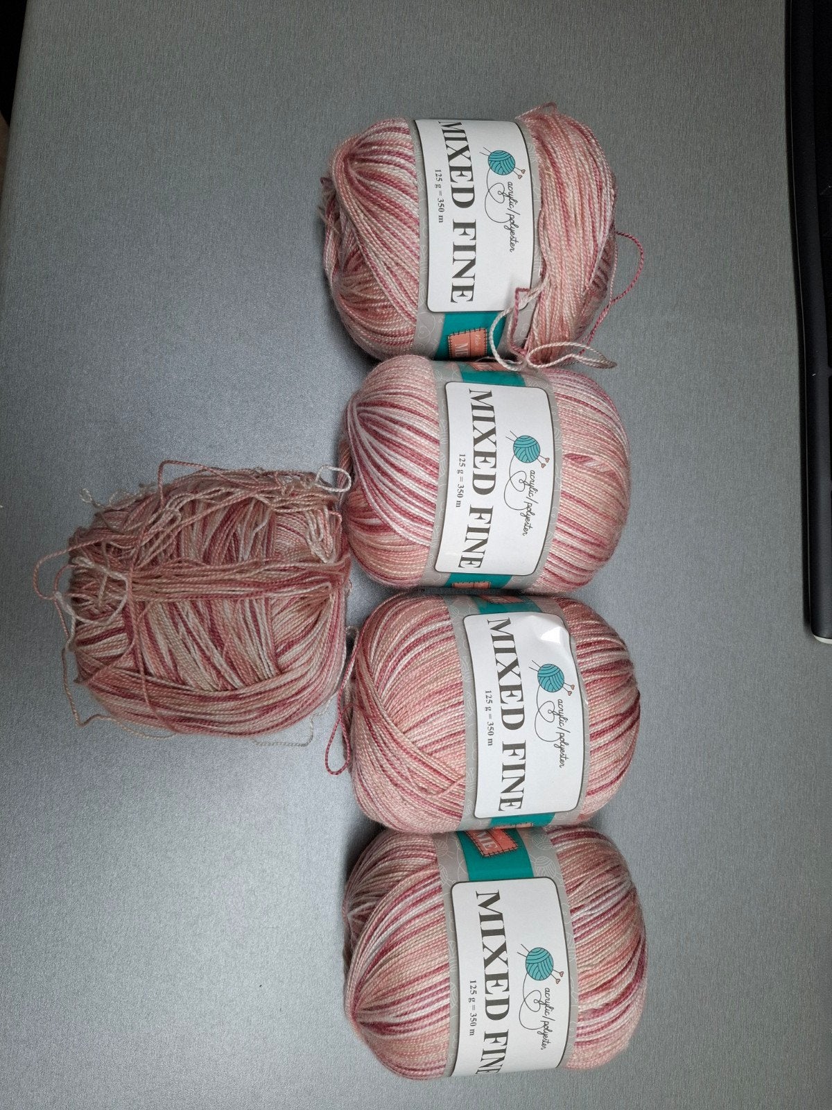 5 bollen Mixed Fine haak- of breigaren (acryl/polyester), Hobby en Vrije tijd, Ophalen of Verzenden, Nieuw, Breien of Haken