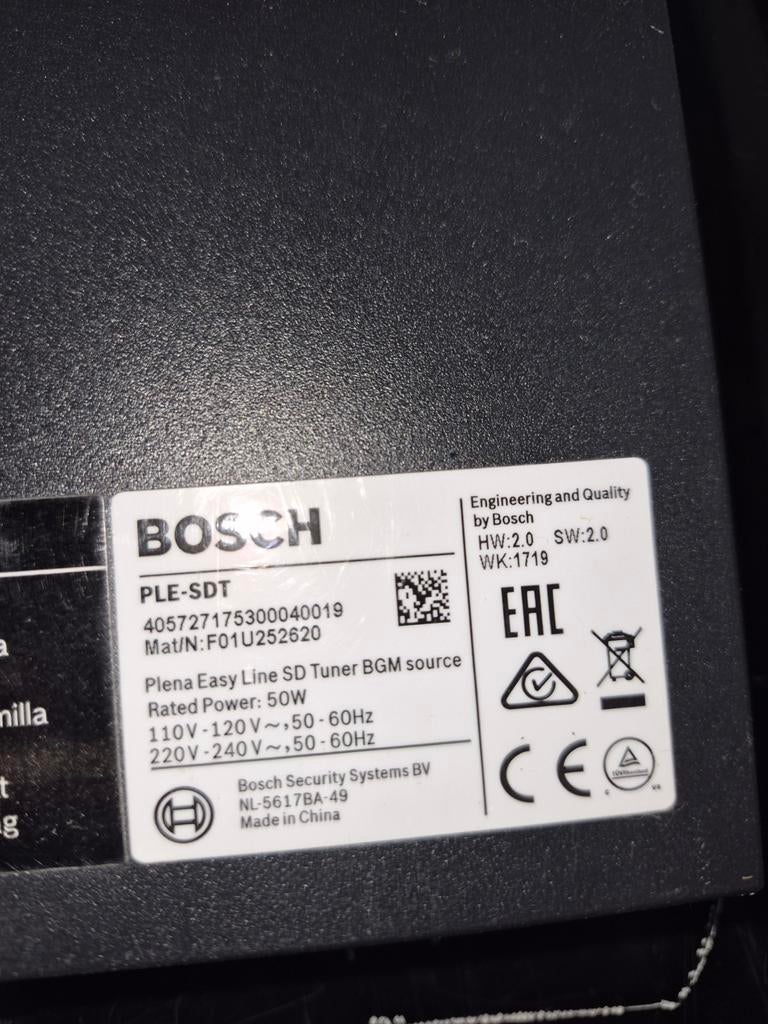 Bosch PLE-SDT Plena Easy Line SD Tuner BGM source, Ophalen of Verzenden