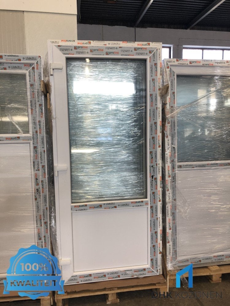 Kunststof Deur 2/3 Glas 93b x 205h - Op Voorraad, Niet ingevuld, Kunststof, 80 tot 100 cm, Niet ingevuld