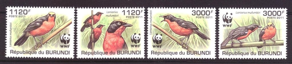 Burundi 2126 t/m 2129 Postfris WWF WNF! (2011)