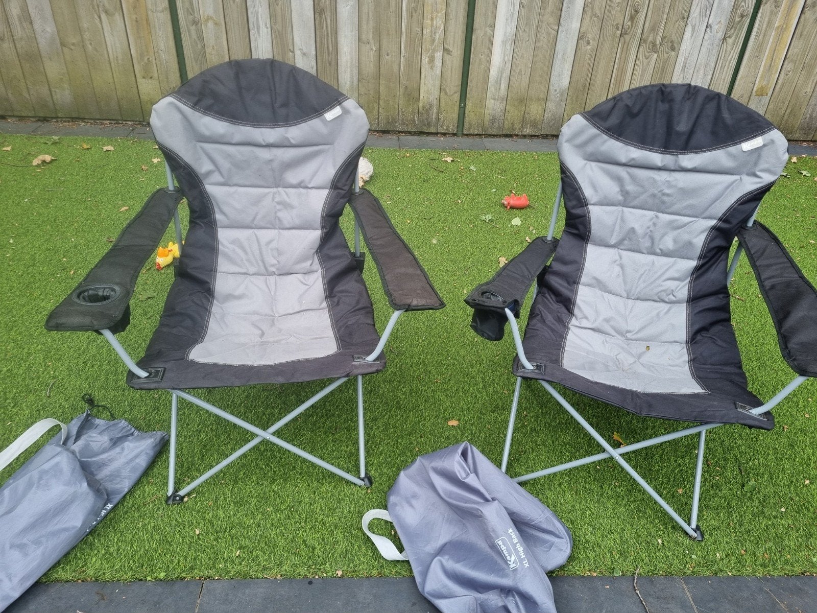 2 Kampa XL High Back uitklapstoelen - Comfortabel, Ophalen, Gebruikt, Campingstoel