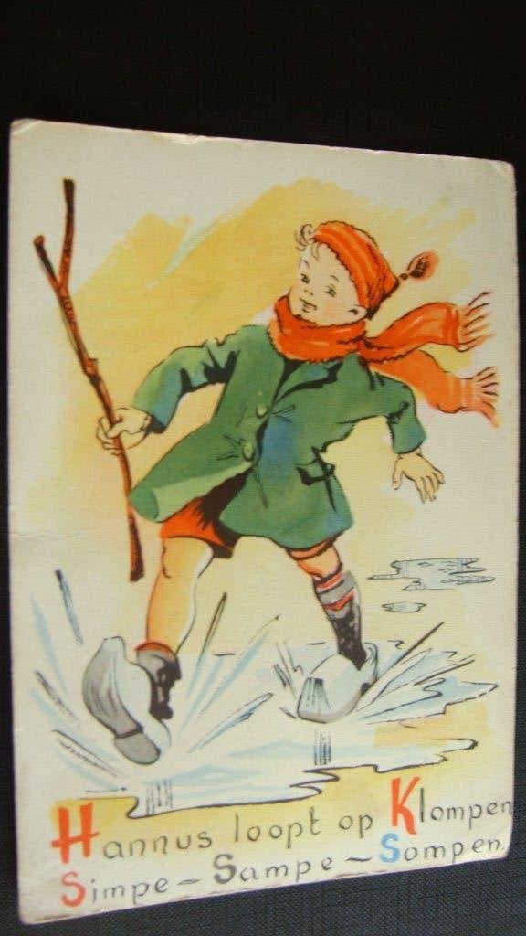 Kinderkaart Op klompen, Ophalen of Verzenden, 1960 tot 1980, Gelopen, Kinderen