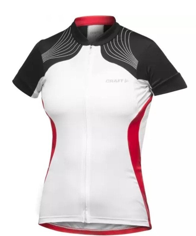 Craft Fiets Shirt Dames - Wit/Zwart/Rood Maat M, Maat 38/40 (M), Wit, Ophalen of Verzenden, Zo goed als nieuw