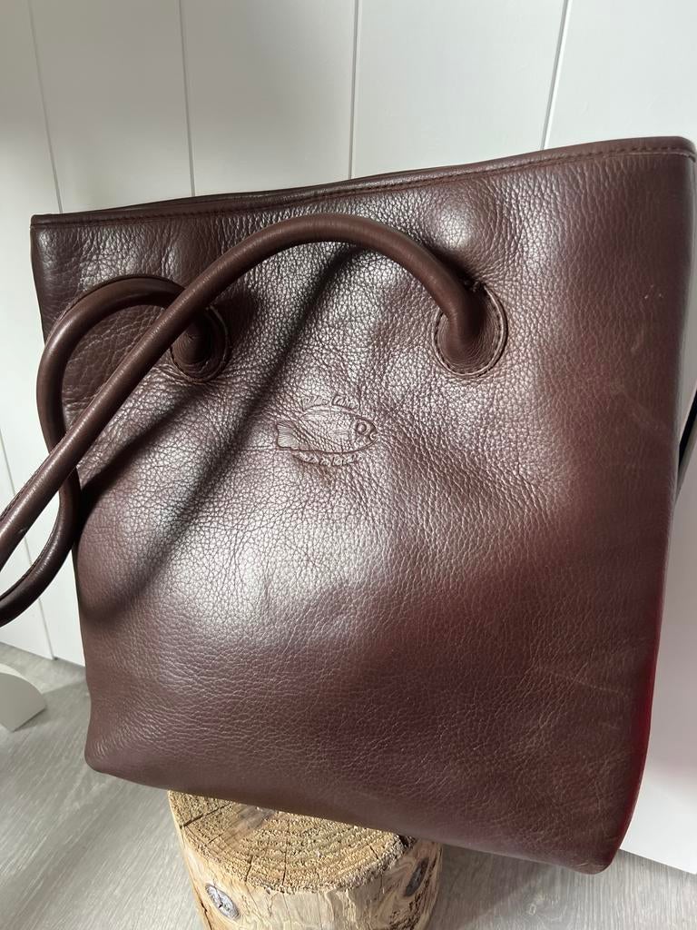 Mooie grote leren dames tas Hidden Cabin, Sieraden, Tassen en Uiterlijk, Tassen | Damestassen, Ophalen of Verzenden, Zo goed als nieuw