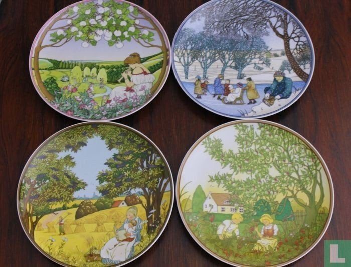 Villeroy & Boch Heinrich Jaargetijde Borden (4 stuks), Antiek en Kunst, Ophalen of Verzenden