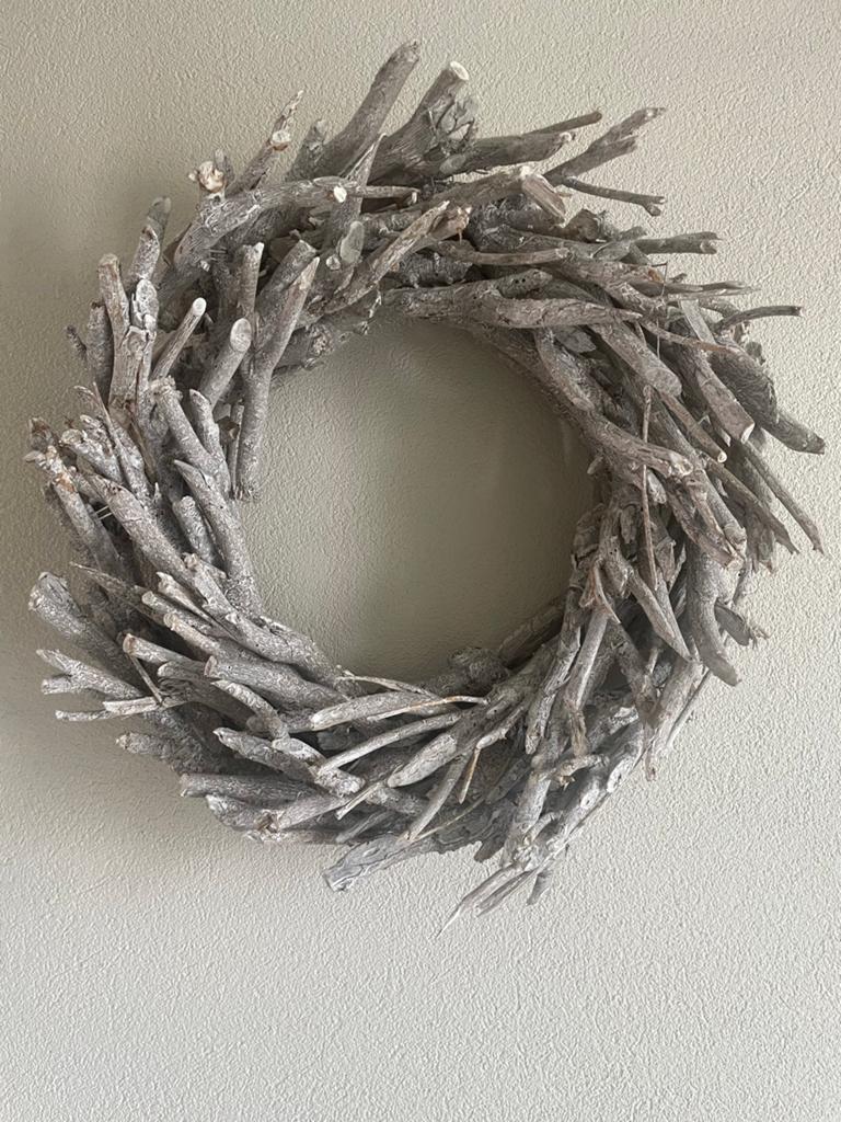 Decoratieve Krans van Drijfhout - Rustieke Wanddecoratie, Ophalen, Zo goed als nieuw