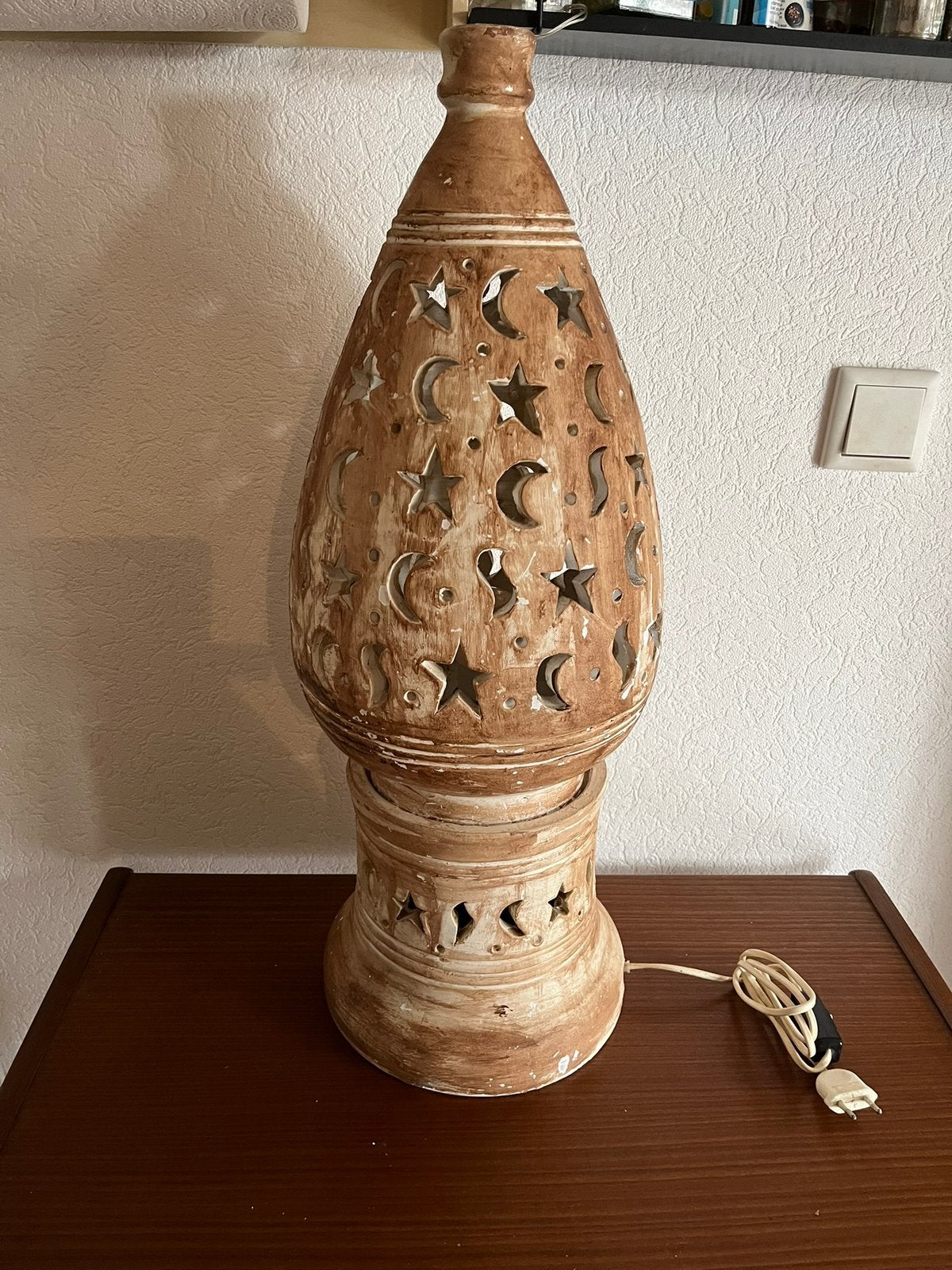 Prachtig grote Oosterse lamp. Terracotta Marokkaanse lamp, Ophalen of Verzenden, Zo goed als nieuw, Minder dan 50 cm