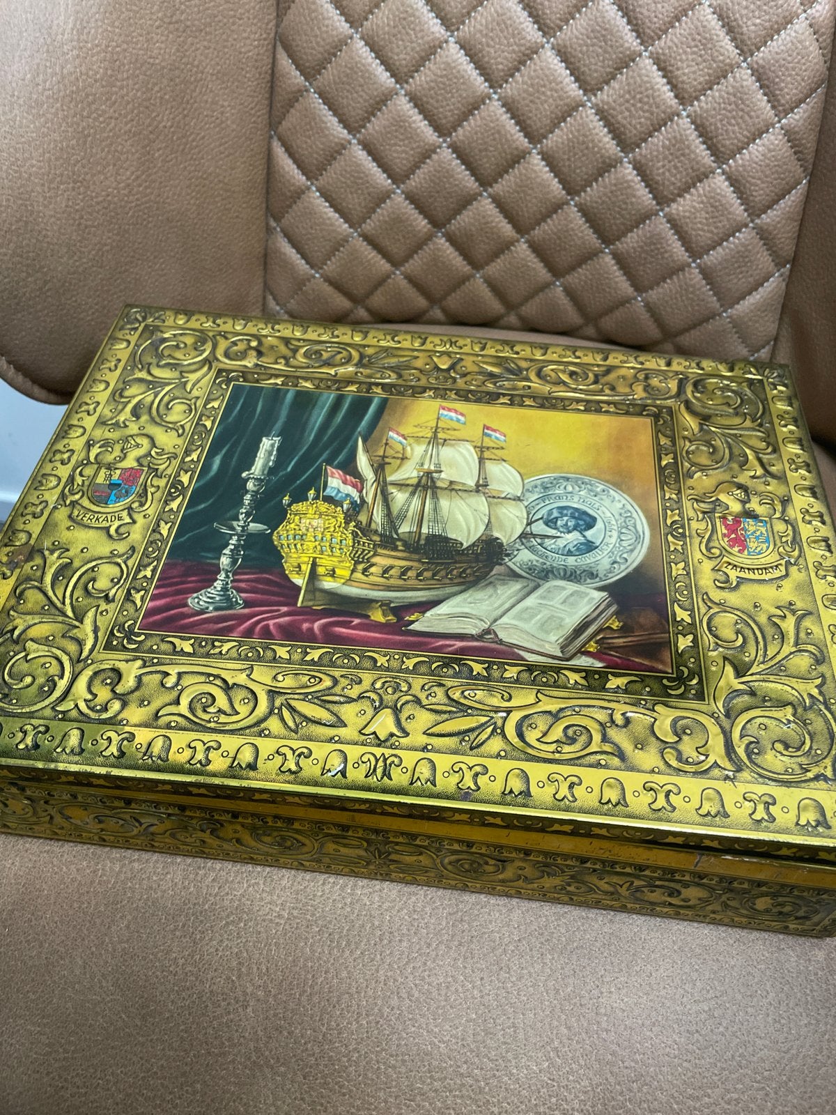 Vintage Verkade Koekblik - Koninklijke Fabrieken, Antiek en Kunst, Ophalen of Verzenden