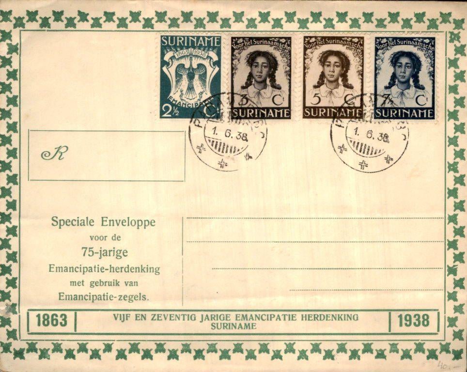 Suriname - FDC - 1938, Postzegels en Munten, Brieven en Enveloppen | Nederland, Verzenden, Envelop