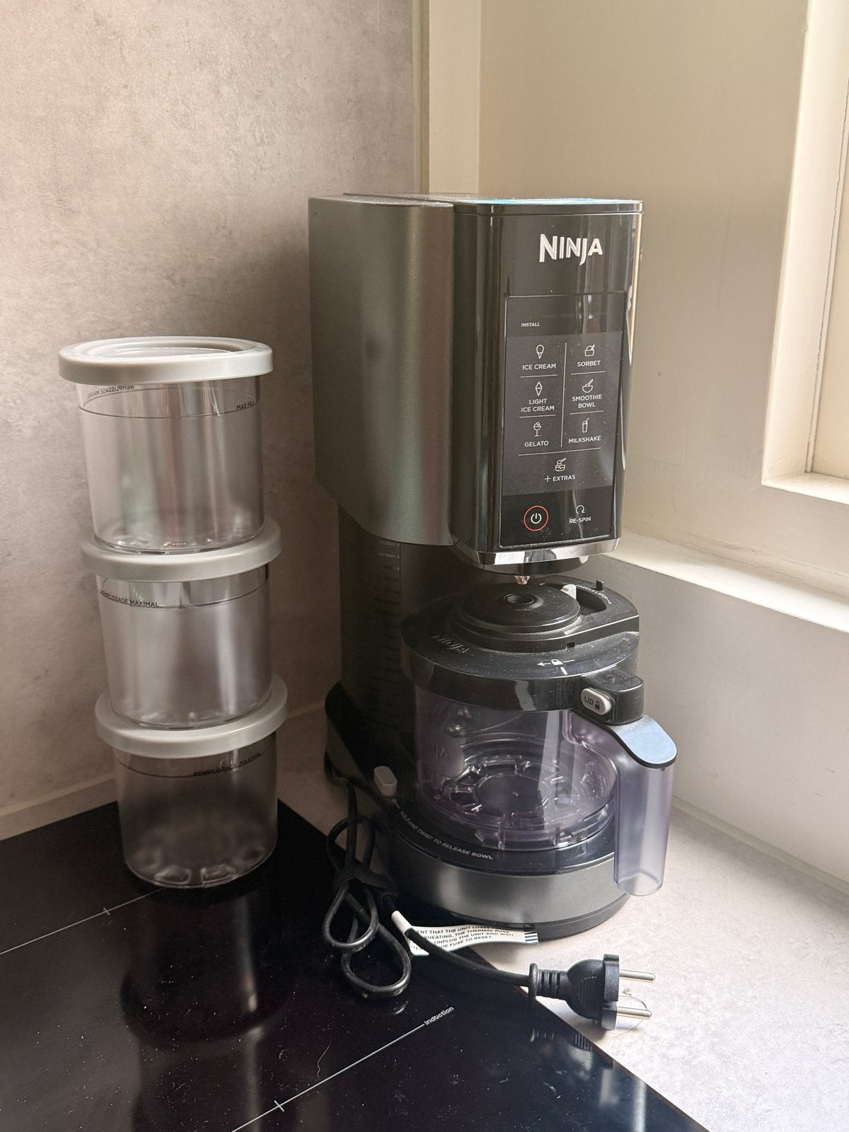Ninja Creami IJsmachine NC300EU met 3 bekers, Witgoed en Apparatuur, IJsmachines, Ophalen of Verzenden, Zo goed als nieuw, Zelfvriezend