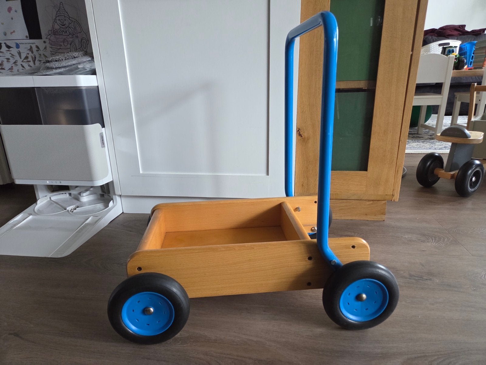Houten loopwagen /duwkar, Ophalen, Gebruikt, Duwvoertuig