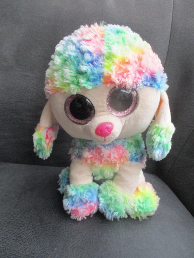 Ty knuffel rainbow poedel hond 25 cm, Zo goed als nieuw, Middelgroot (20 tot 80 cm), Meerkleurig, Ty