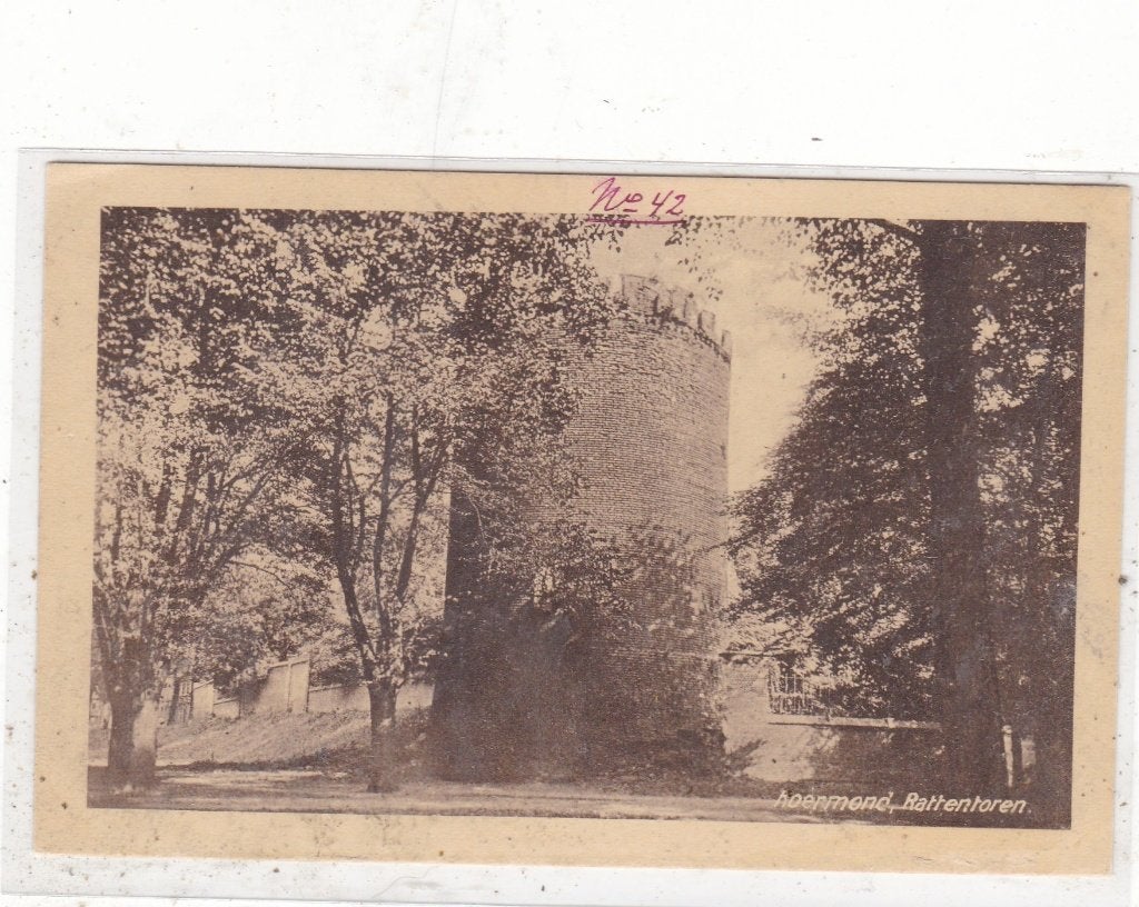 Roermond-Rattentoren circa 1919, Verzamelen, Ophalen of Verzenden, Voor 1920, Ongelopen, Limburg