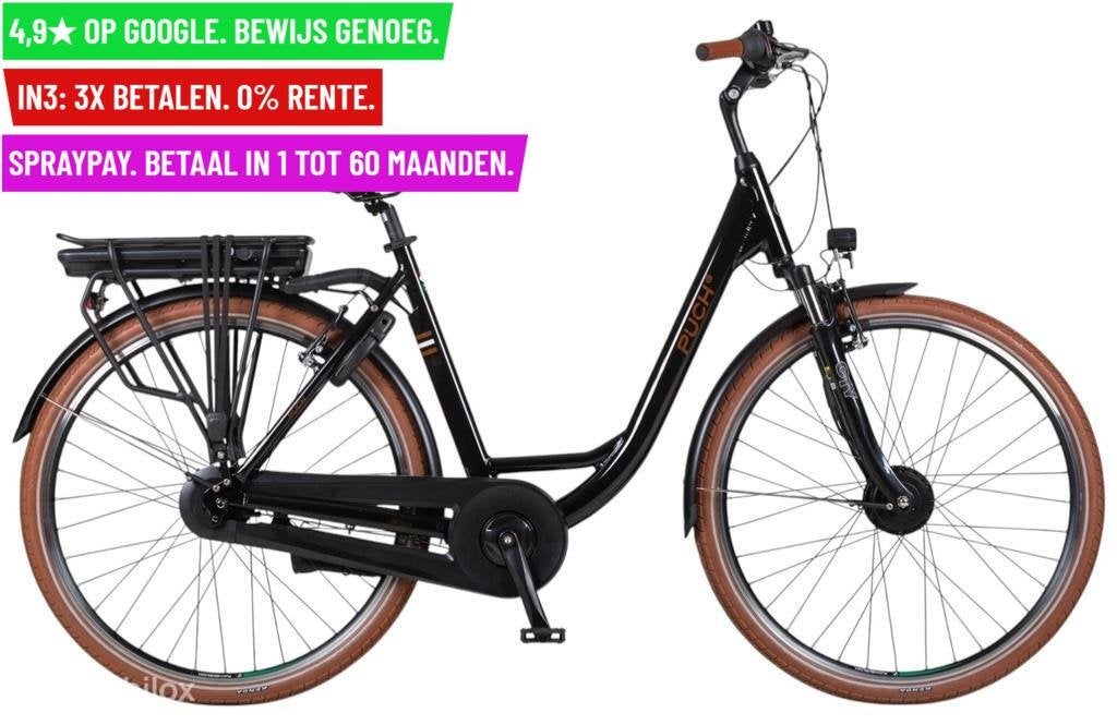 Puch E-Folk N7 (C2.2) Lowstep/55cm/Black- Garantie/Levering, Fietsen en Brommers, Elektrische fietsen, Overige merken, 9713 Bv Groningen