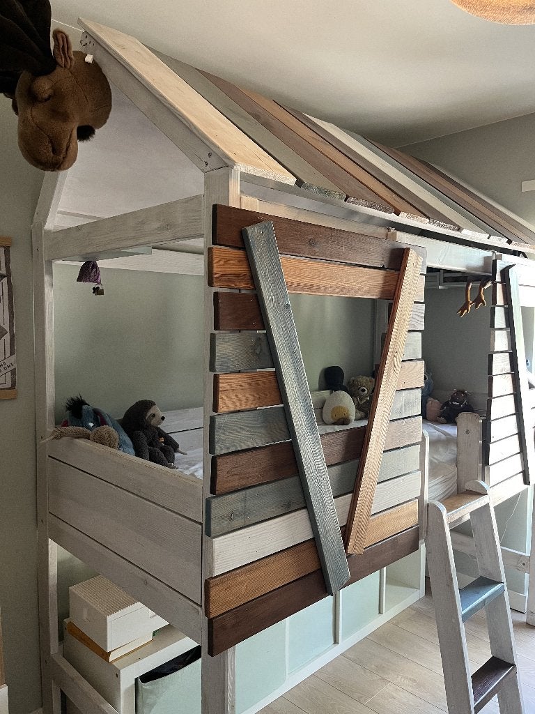 Boomhutbed, Ophalen, 210 cm, Boomhut, Hout