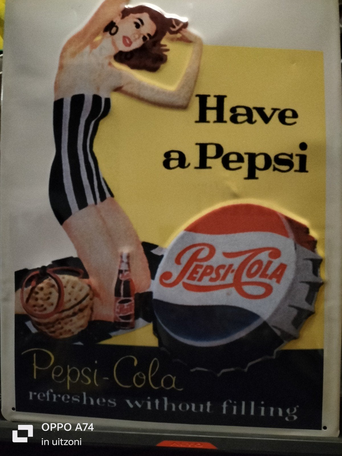 Pepsi Cola Reliëf Reclamebord - Nieuw, 40x30 cm, Ophalen of Verzenden, Nieuw