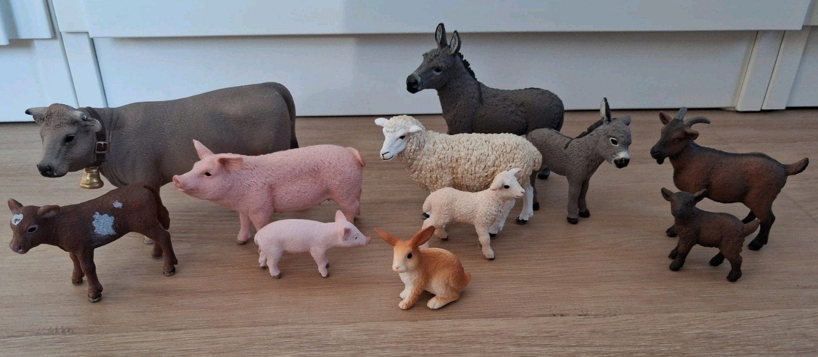 Schleich Boerderijdieren: Koe, Varken, Geit, Schaap, Ezel, Ophalen of Verzenden, Zo goed als nieuw