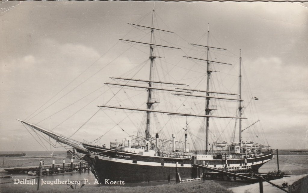 DELFZIJL Jeugdherberg P.A. Koerts, Verzamelen, Verzenden, 1940 tot 1960, Gelopen, Groningen