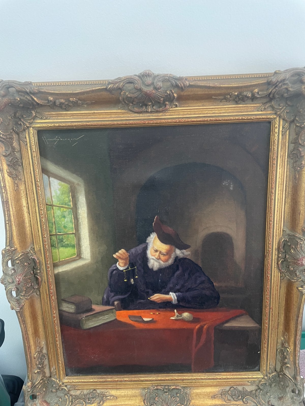 Oud Meester Schilderij: De Goudsmid van H. van Eybergen, Ophalen of Verzenden