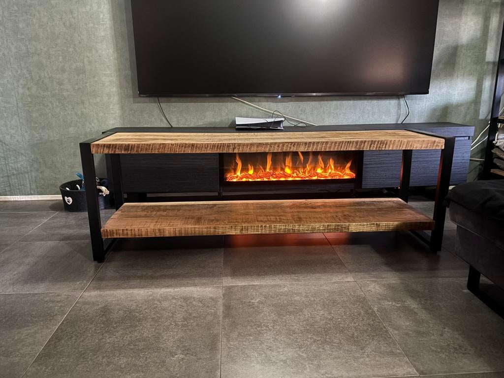 Tv meubel, mango hout, Huis en Inrichting, Kasten | Televisiemeubels, Ophalen, 150 tot 200 cm, Zo goed als nieuw, Minder dan 100 cm