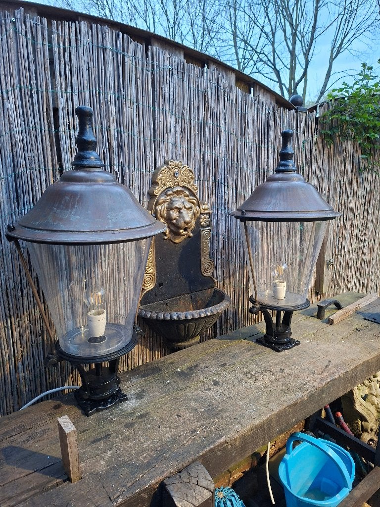HEK /muur/kolom lantaarn--mooi bij entree monumentaal pand., Gebruikt, Staande lamp, Ophalen of Verzenden, Netvoeding