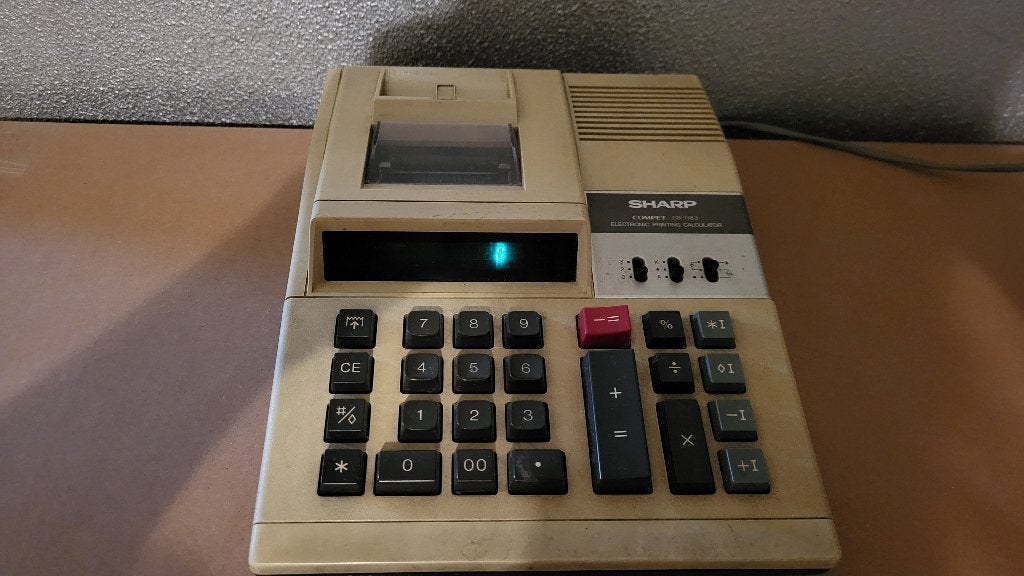 oude Kassa Rekenmachine Sharp Compet Electronic Printing, Antiek en Kunst, Ophalen of Verzenden