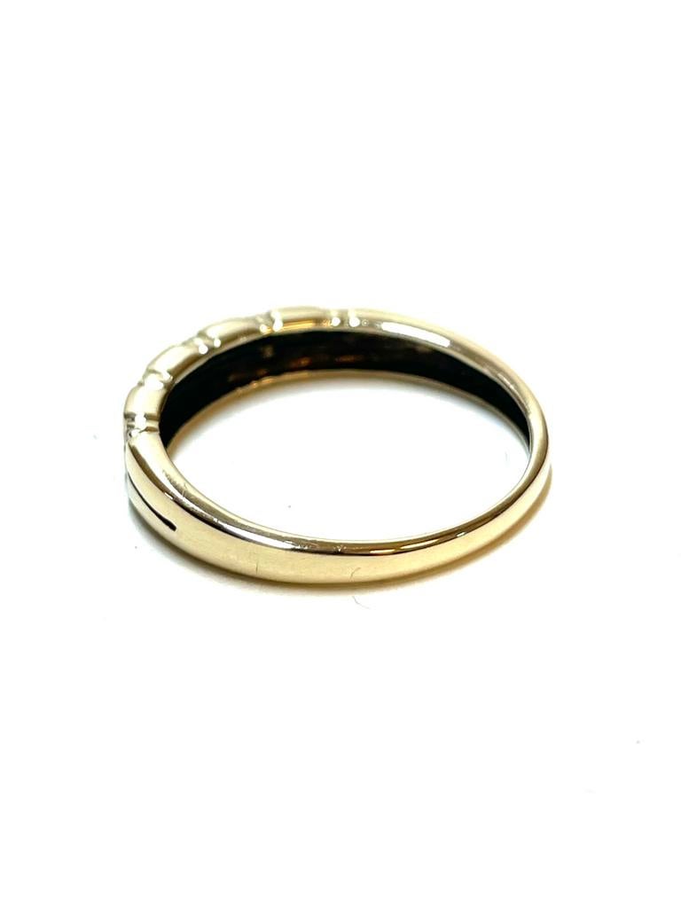 14k gouden ring met twee diamanten, 18 tot 19, -, -, Ophalen of Verzenden