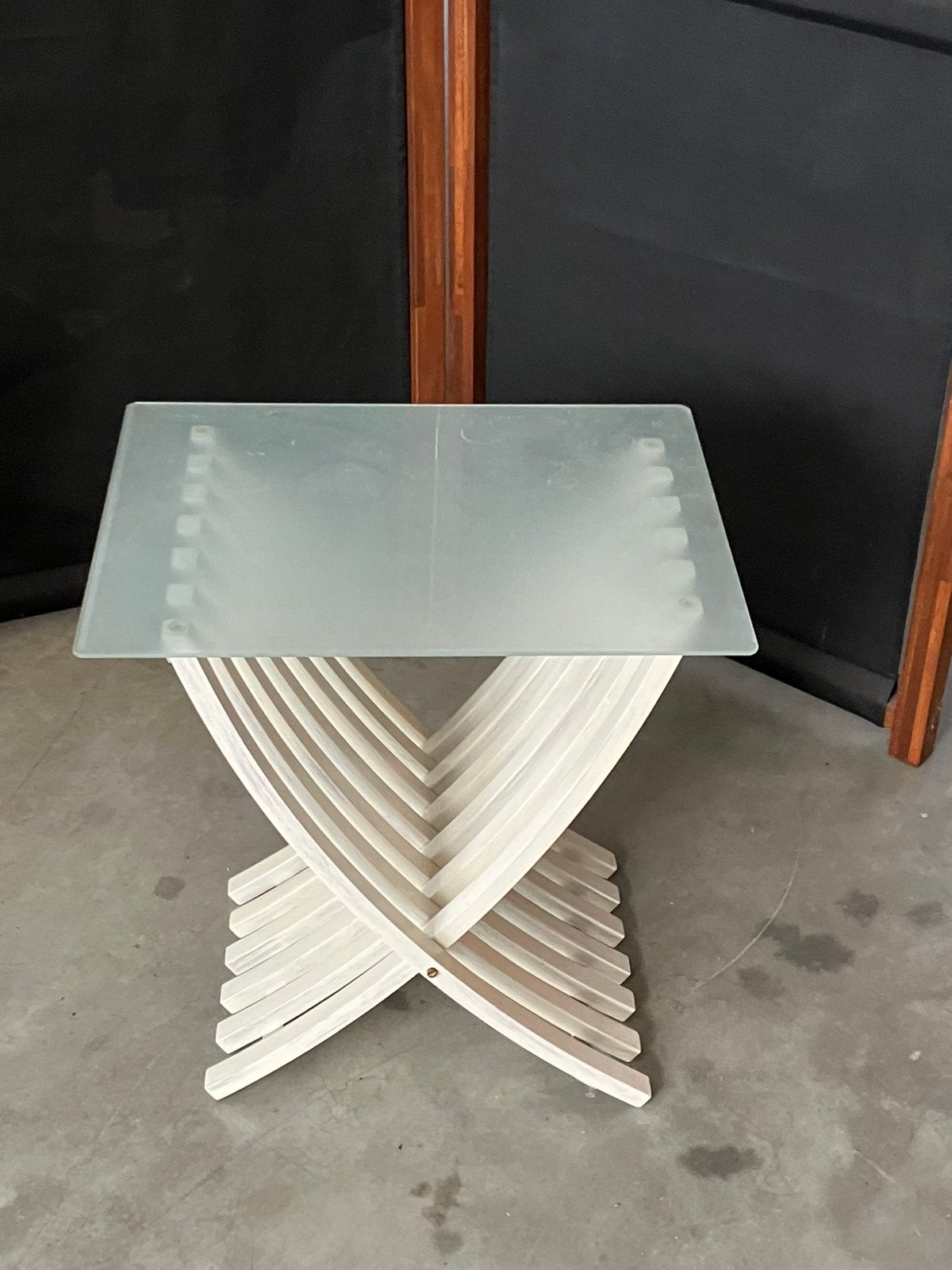 Retro bijzet tafel met glasplaat inklapbaar, Antiek en Kunst, Antiek | Meubels | Tafels, Ophalen