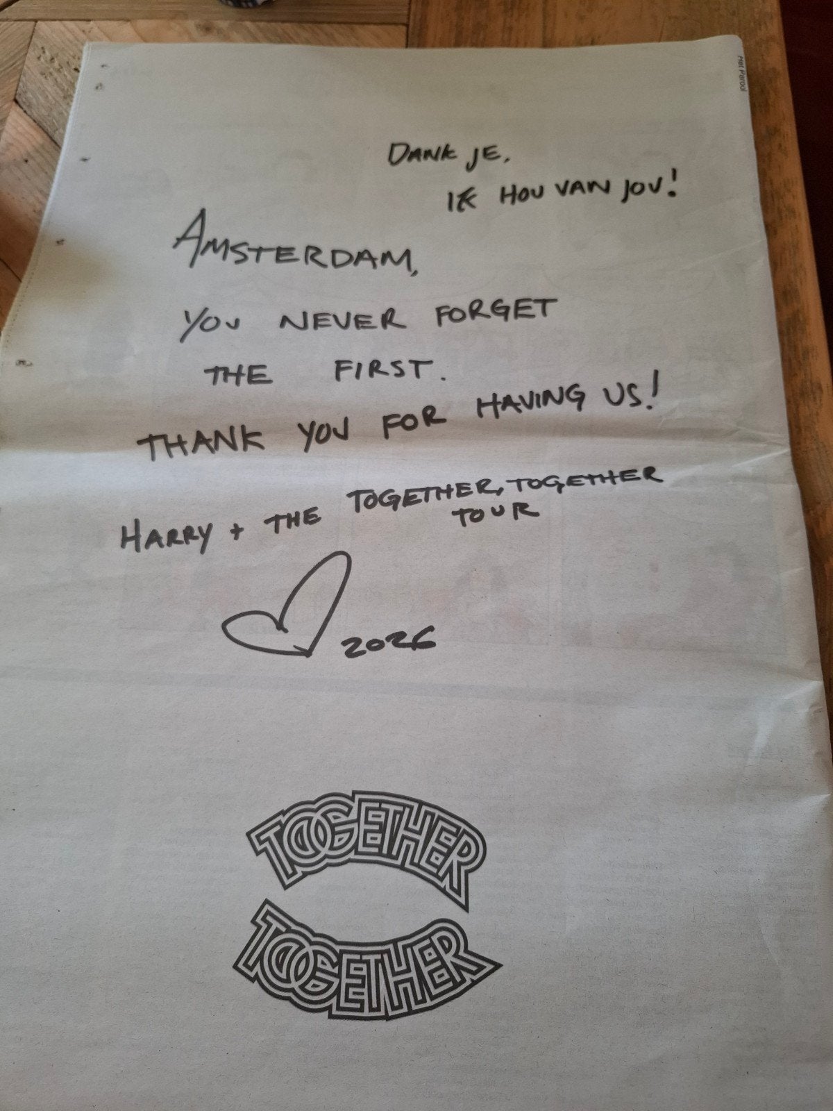 Parool harry styles, Eén persoon