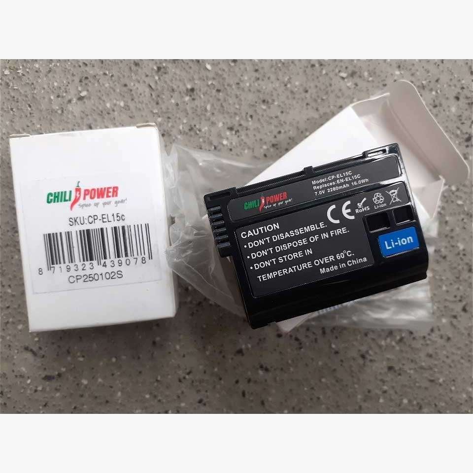 2x ChiliPower CP-EL15C (vervangt de Nikon EN-EL15C) nieuw e4, Ophalen of Verzenden, Nieuw