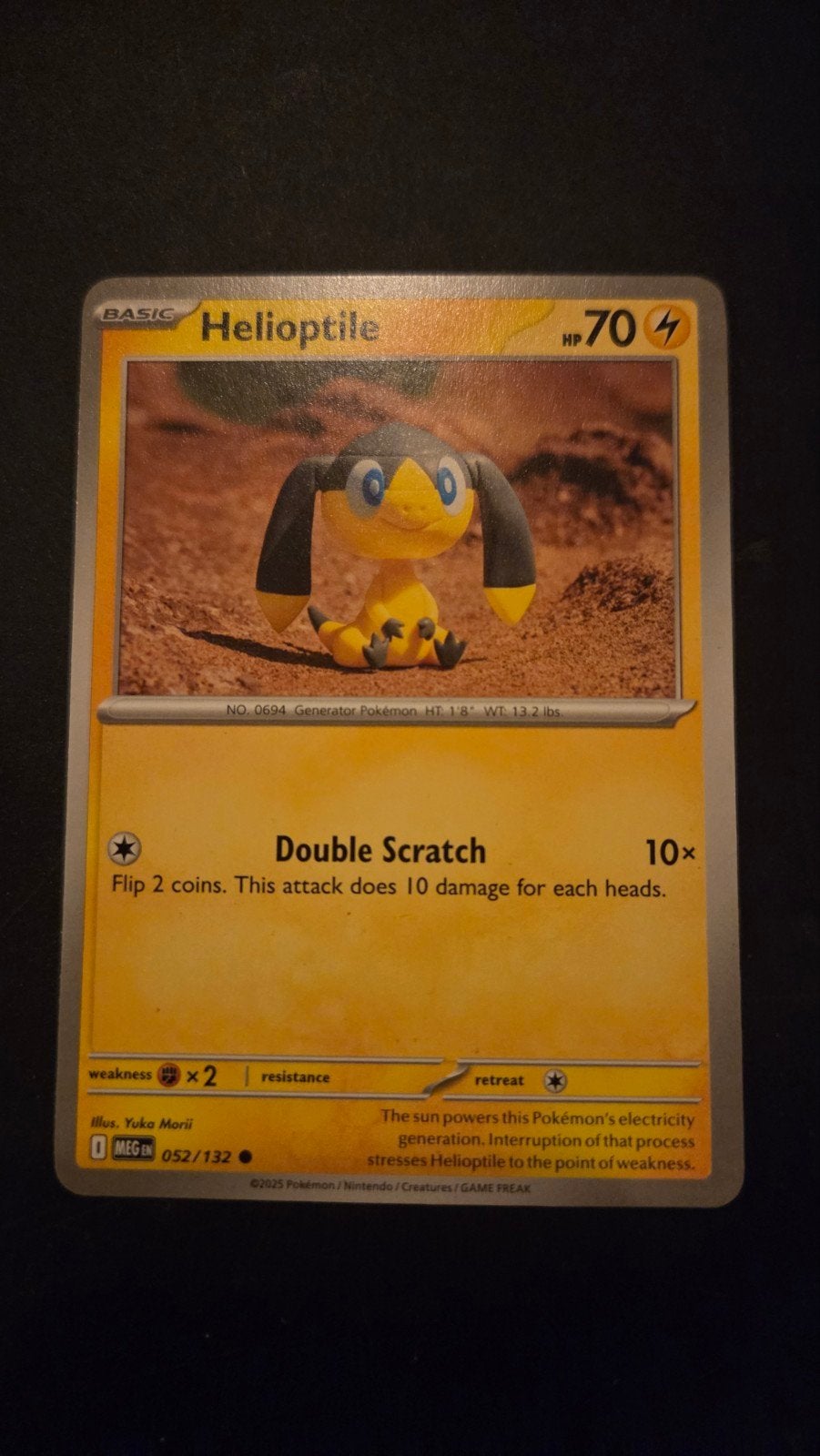 Helioptile 052/132 - Mega Evolution Pokémon Kaart, Verzenden, Zo goed als nieuw, Losse kaart