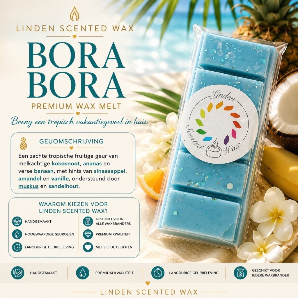 Waxmelts BORA BORA waxmelt geur handgemaakt tropisch snapbar, Ophalen of Verzenden, Nieuw, Was, Kaars