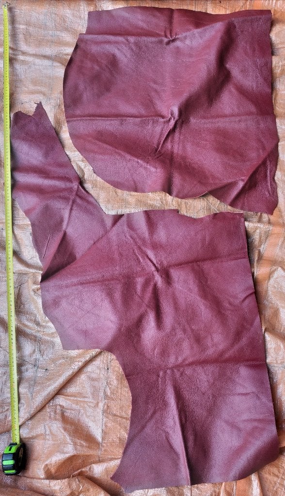 2 lappen leer rood, Leer of Kunstleer, Nieuw, Ophalen of Verzenden, 30 tot 120 cm