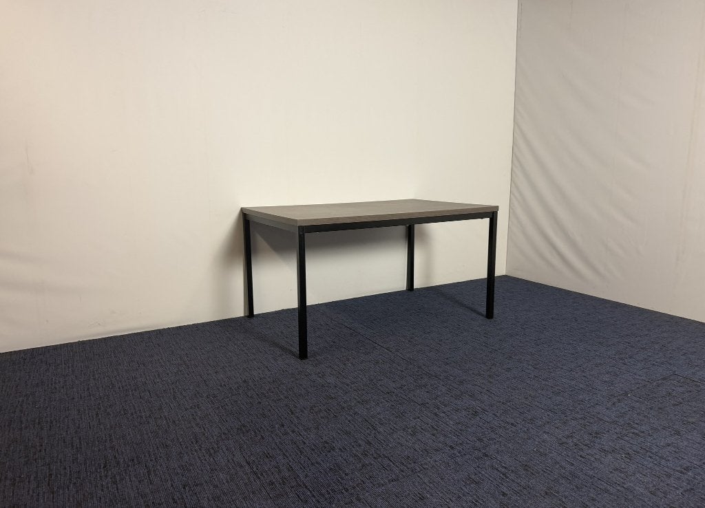 45 x Kantinetafel Vepa, antraciet eiken blad, 140 x 90 cm., Ophalen, Gebruikt, 100 tot 150 cm, 50 tot 100 cm
