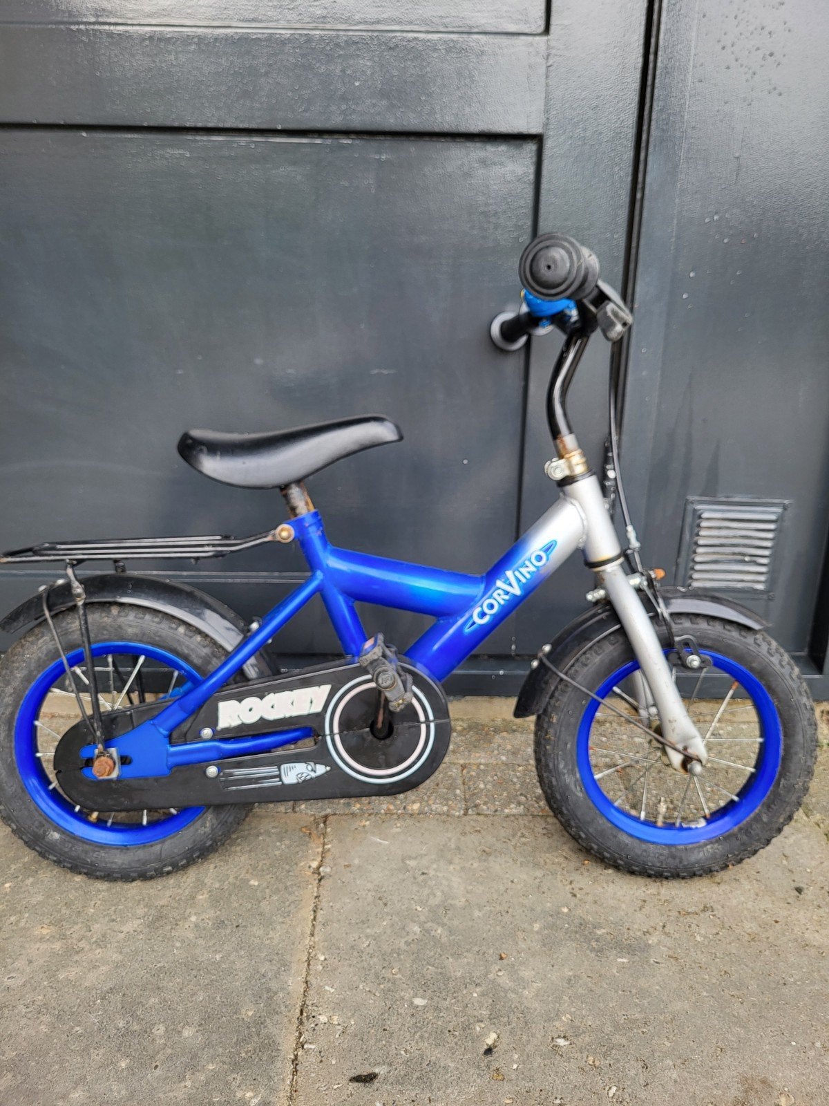 Corvino kinderfiets - Blauw/Zilver, Ophalen, Terugtraprem, Gebruikt, Corvino