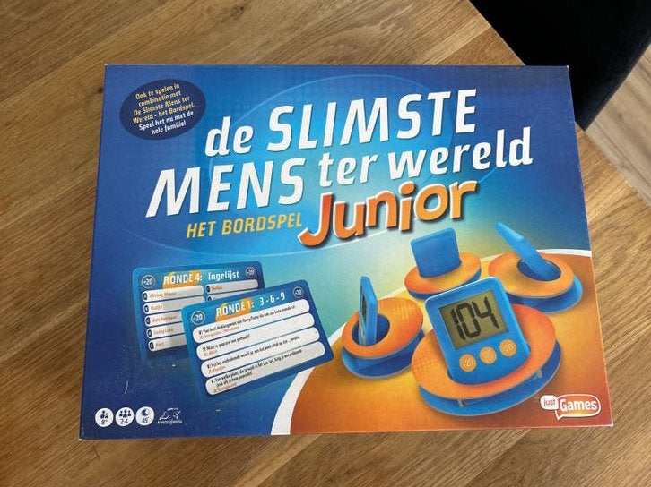 De Slimste Mens ter Wereld Junior Bordspel, Hobby en Vrije tijd, Gezelschapsspellen | Bordspellen, Drie of vier spelers, Ophalen of Verzenden
