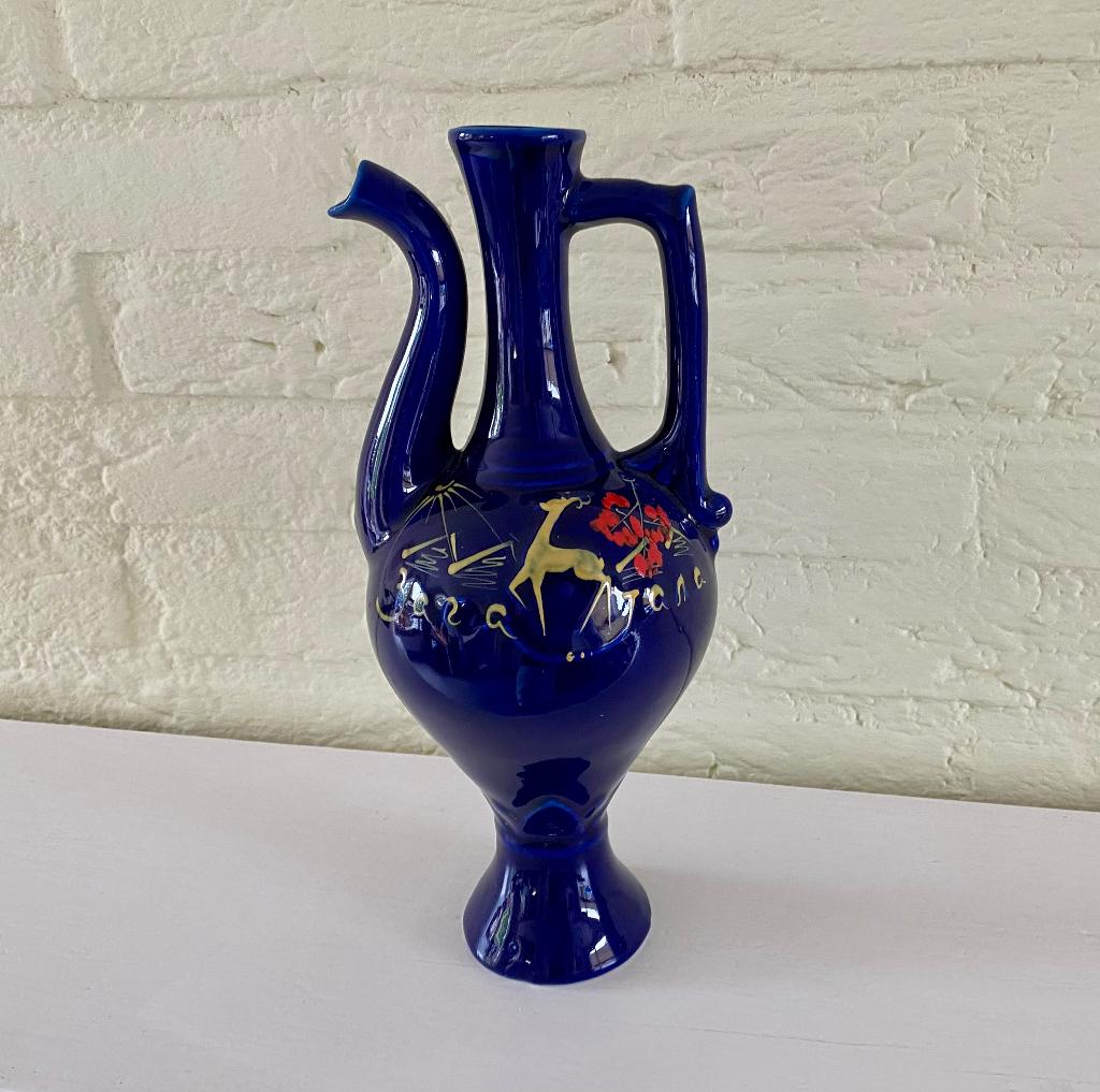 Blauwe vaas, Blauw, Aardewerk of Porselein, Ophalen of Verzenden, Zo goed als nieuw