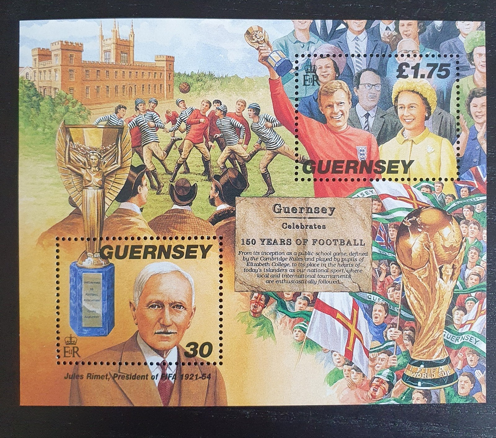 Guernsey 1998 150 jaar Voetbal Michel blok 21 postfris, Verzenden, Postfris, Sport