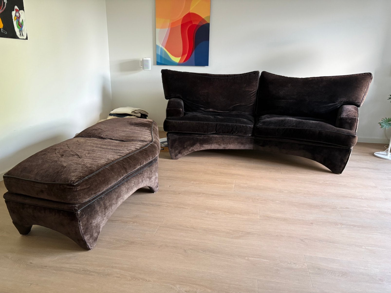Artistiek bank met chaise longue, Ophalen, Gebruikt, Driepersoons, 75 tot 100 cm