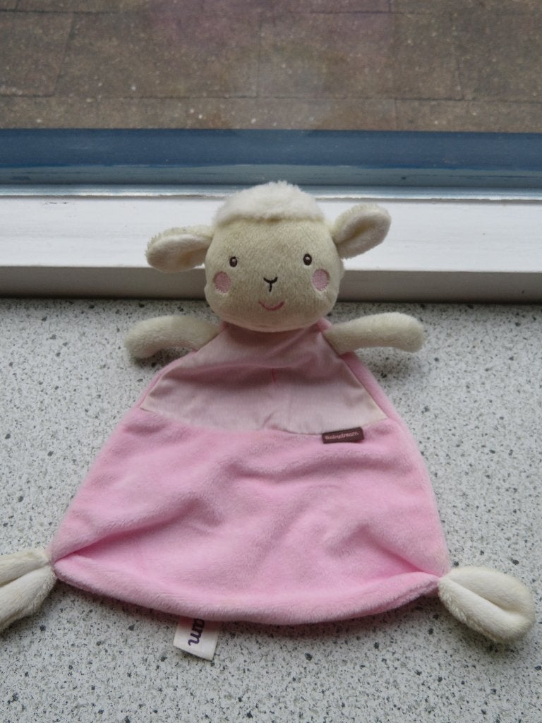 Knuffeldoek schaapje schaap merk Babydream roze velours, Overige typen, Ophalen of Verzenden, Zo goed als nieuw, Met label