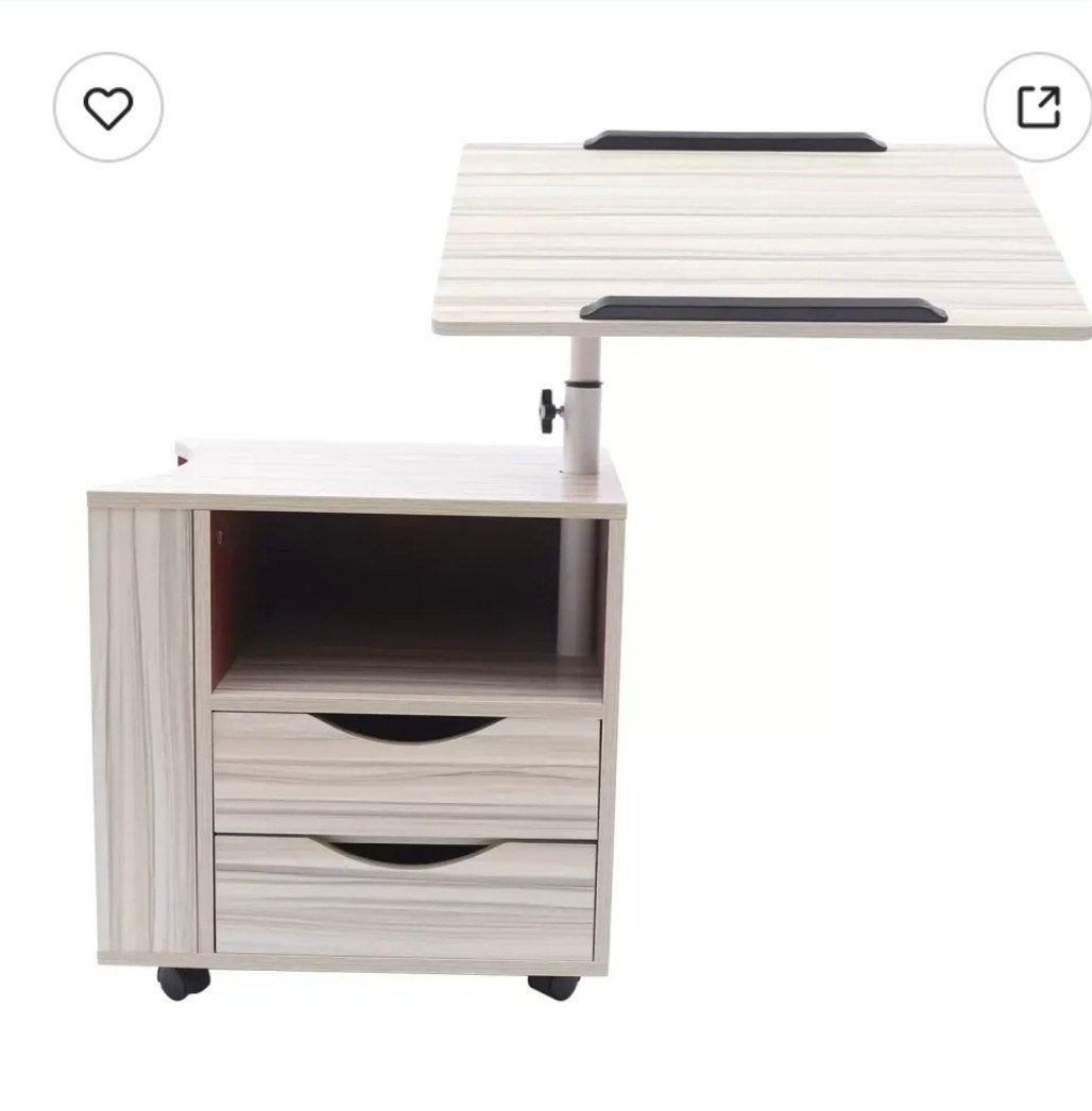 Nieuw verstelbaar bijzettafeltje/bedtafel met lades en wiele, Huis en Inrichting, Ophalen, Nieuw, Rechthoekig, Minder dan 55 cm