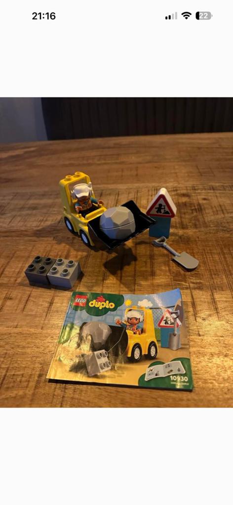 Duplo bulldozer met boekje, Ophalen of Verzenden, Zo goed als nieuw, Duplo
