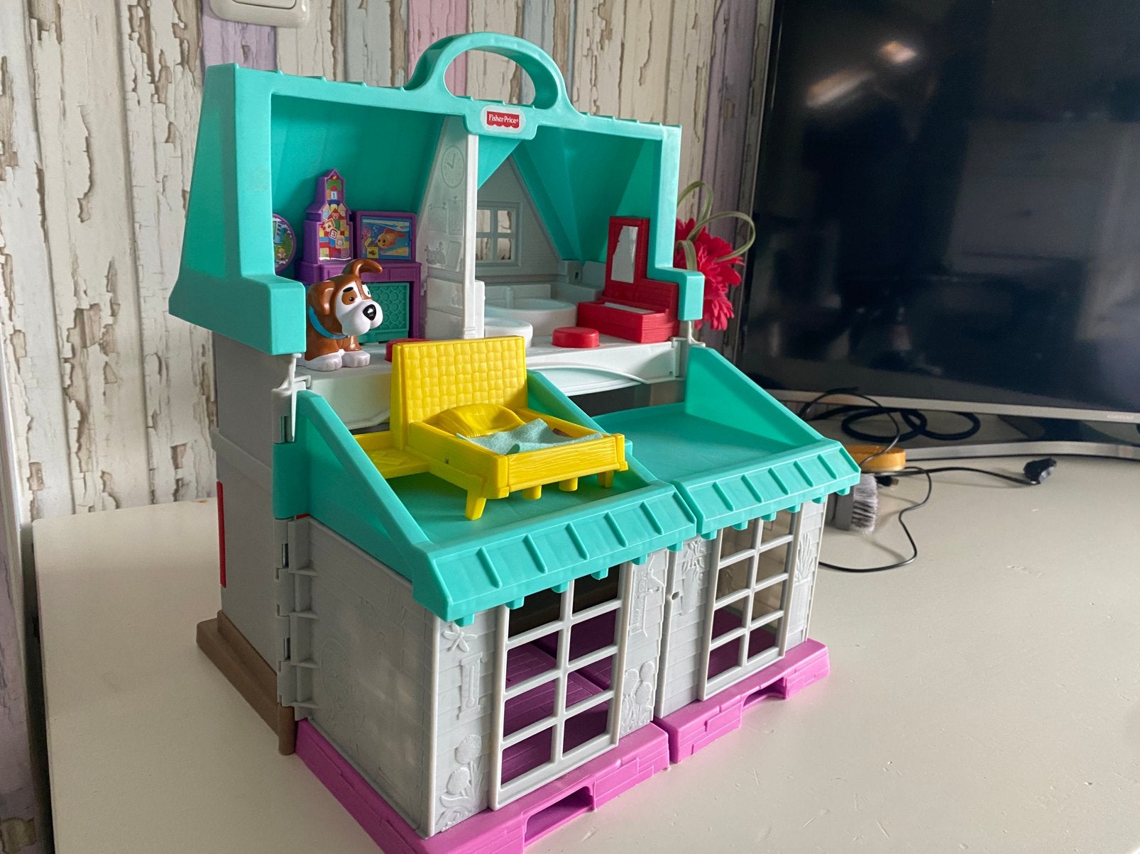 Fisher price speelhuis poppenhuis, Ophalen, Zo goed als nieuw, Speelset, Met licht