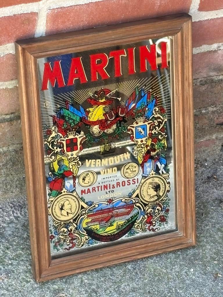 Vintage Martini Rossi reclamespiegel man cave, Vintage, Vintage, Vintage, Ophalen of Verzenden