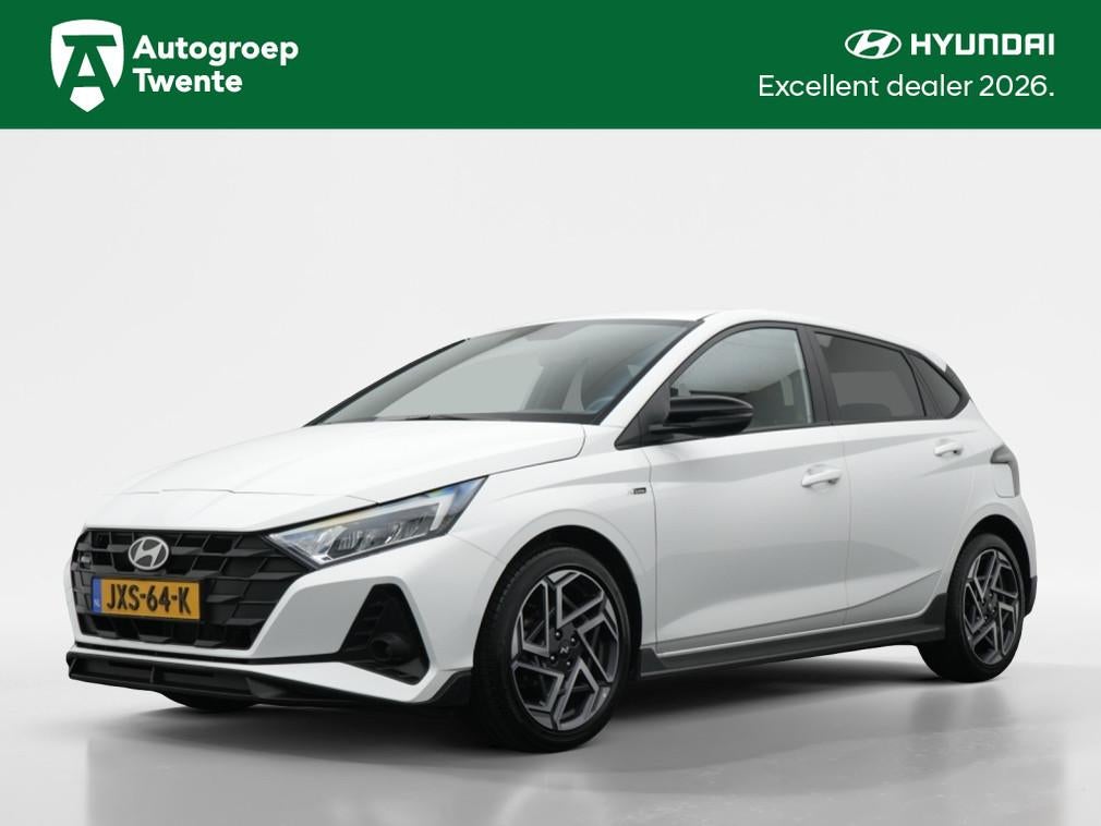 Hyundai i20 1.2 N Line | Navigatie | Private lease 429 p.m., Keurmerk '100% Onderhouden', 12 maanden, Gebruikt, Zwart