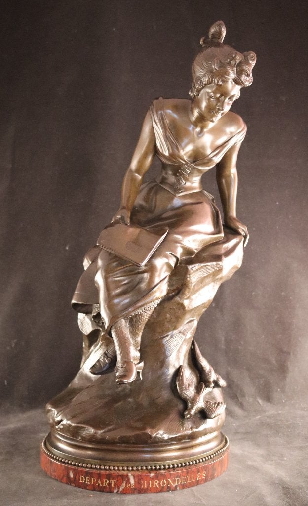 Groot antiek bronzen sculptuur, Ophalen of Verzenden