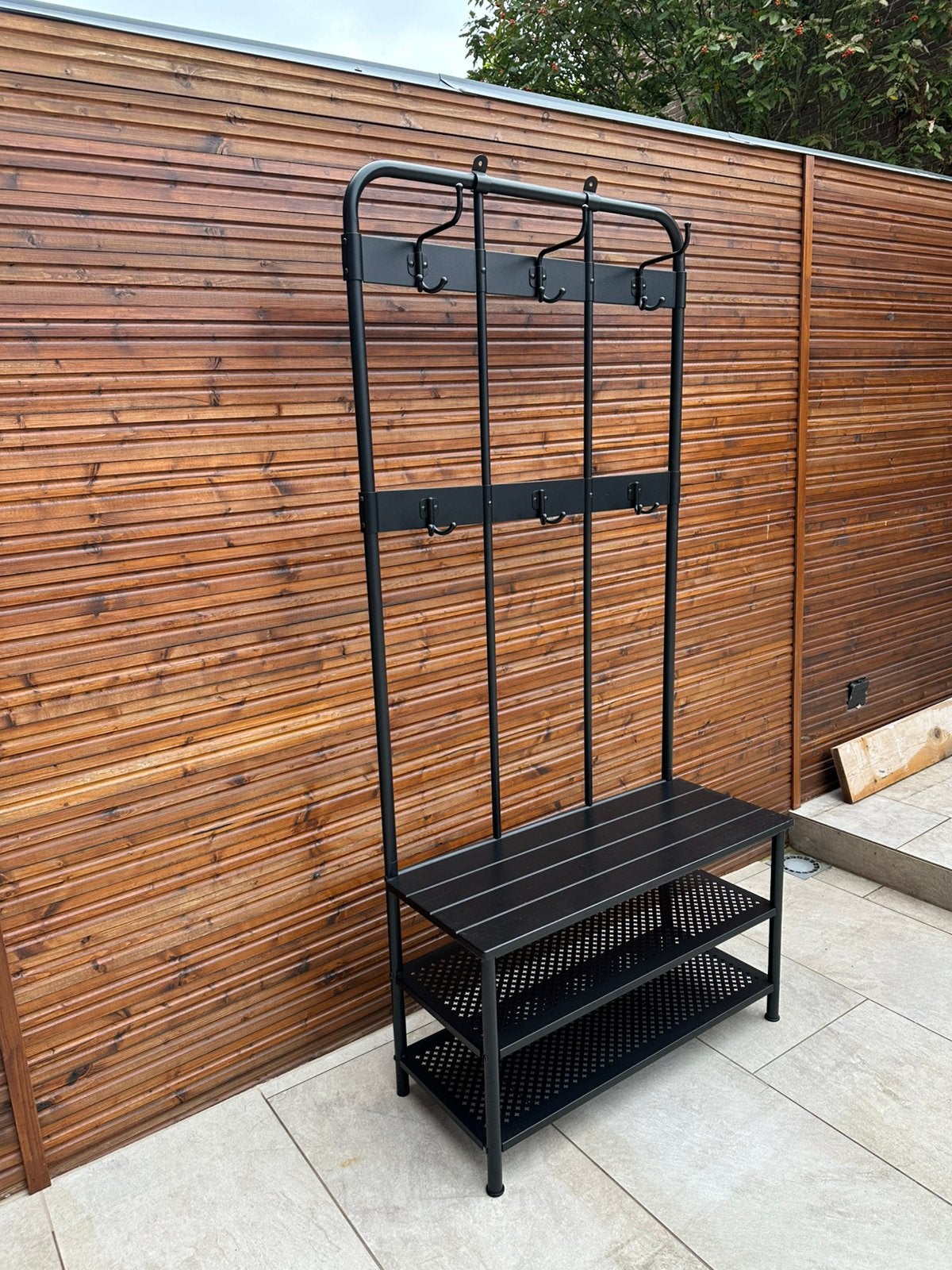 IKEA kapstok met geïntegreerd bankje en opbergruimte, Zo goed als nieuw, Minder dan 100 cm, Hout, Ophalen