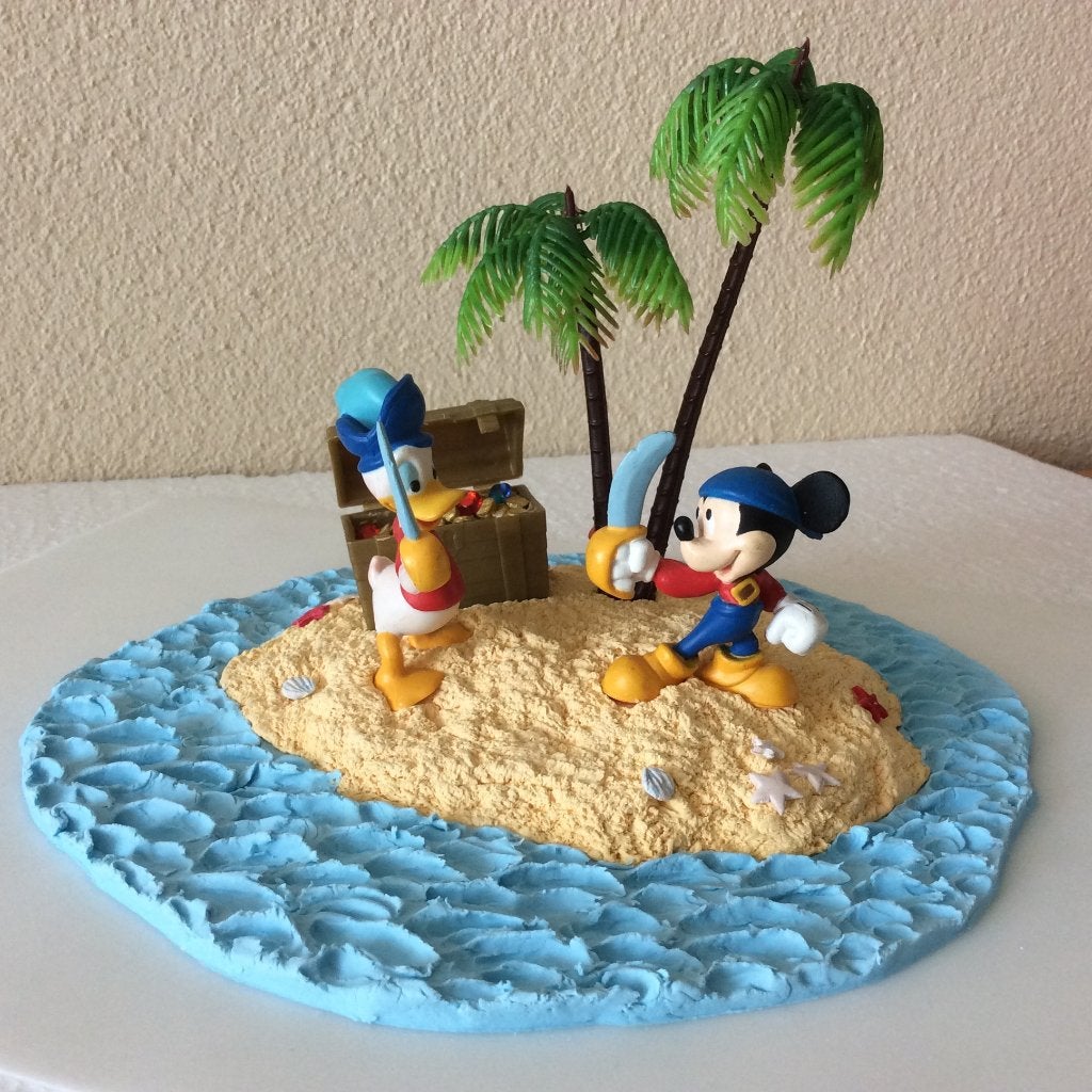 Disney Mickey en Donald - beeld - "piraten eiland", Ophalen of Verzenden, Mickey Mouse, Zo goed als nieuw, Beeldje of Figuurtje
